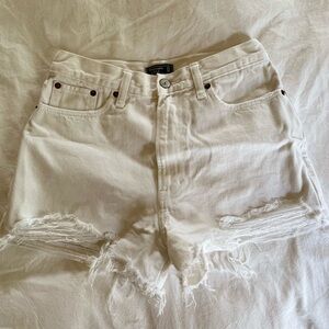 White Abercrombie and fitch denim shorts
